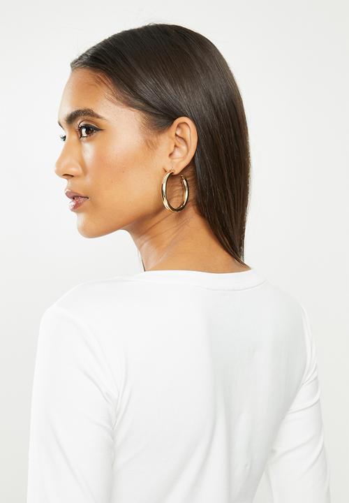 SISSY BOY - Darling dear: transfer, bling logo 3/4 sleeve top - off white