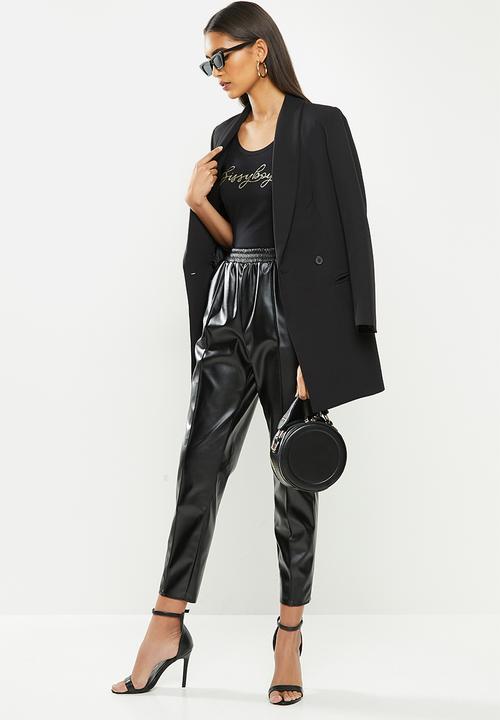 SISSY BOY - Darling dear: transfer, bling logo 3/4 sleeve top - black