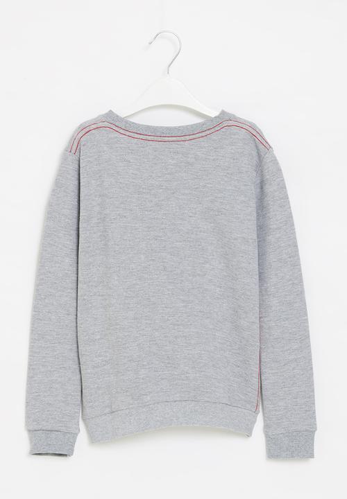Aca Joe - Big-boys brushed fleece sweater - grey
