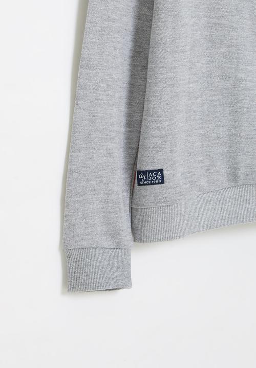 Aca Joe - Big-boys brushed fleece sweater - grey