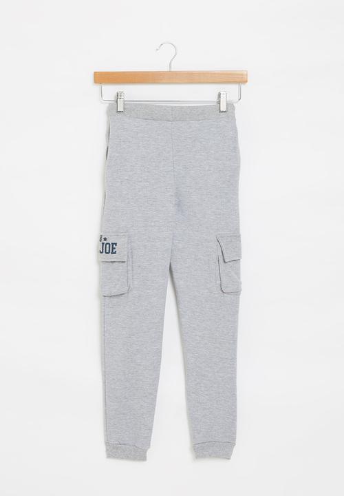 Aca Joe - Pre-boys brushed fleece cargo jogger - grey