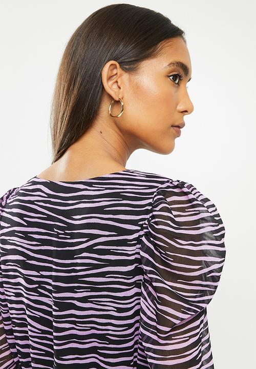 Vero Moda - Zoe long sleeve wrap dress - purple