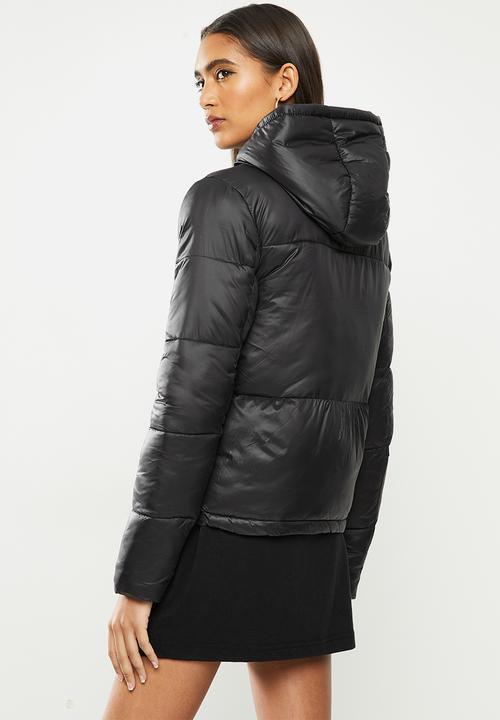 SISSY BOY - Banna: sporty puffer jacket with gold detailing - black