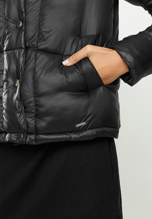 SISSY BOY - Banna: sporty puffer jacket with gold detailing - black