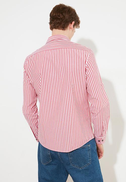 Trendyol - Stripe long sleeve shirt - red & white 