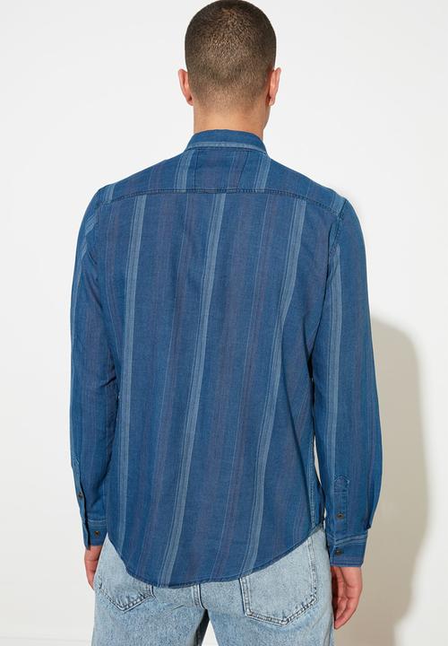 Trendyol - Patterned long sleeve shirt - navy
