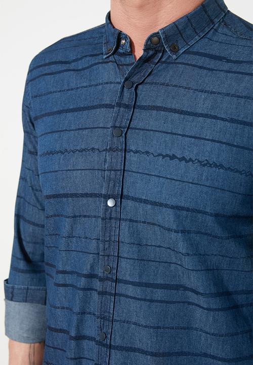 Trendyol - Stripe long sleeve shirt - navy