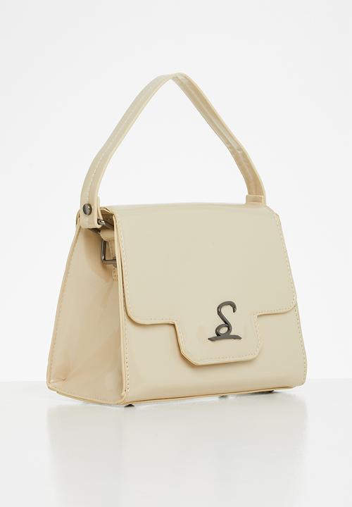 Seduction - Patent pu tote bag - beige
