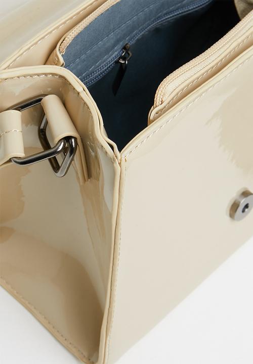 Seduction - Patent pu tote bag - beige