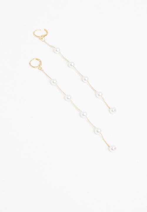Superbalist - Aurora faux pearl earrings- gold & cream