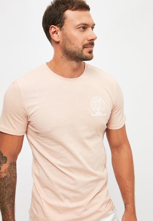Trendyol - Chest printed short sleeve tee - stone