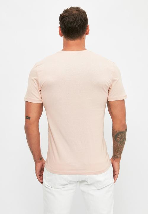 Trendyol - Chest printed short sleeve tee - stone