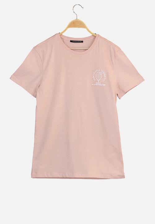 Trendyol - Chest printed short sleeve tee - stone