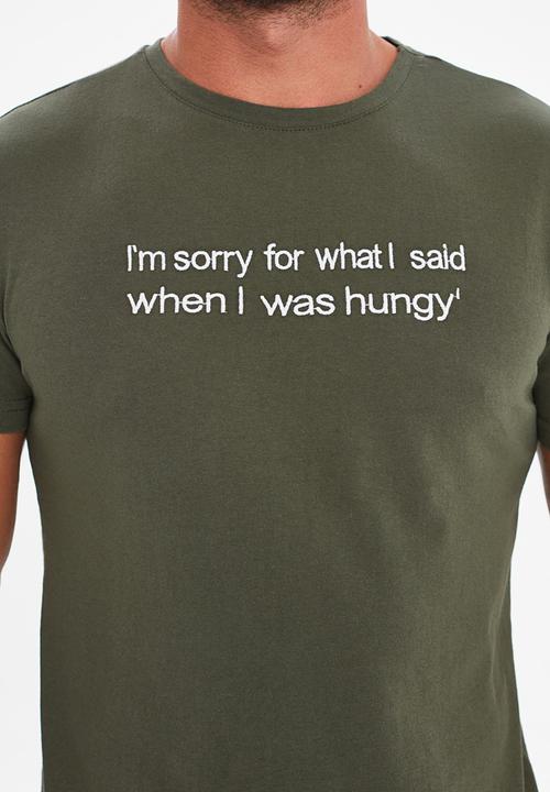 Trendyol - Graphic short sleeve tee - olive
