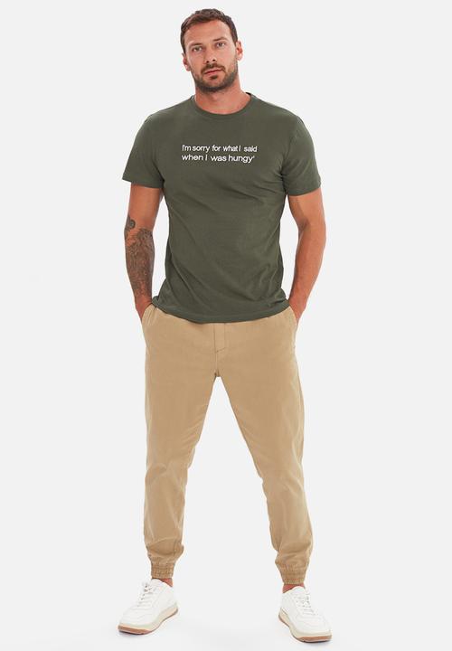 Trendyol - Graphic short sleeve tee - olive