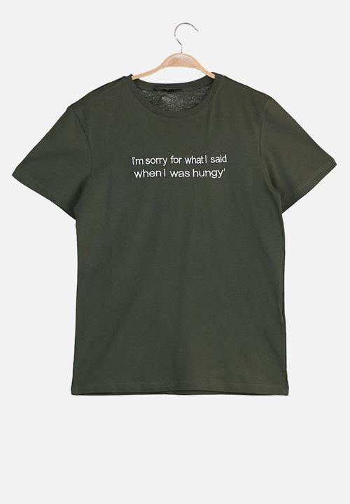 Trendyol - Graphic short sleeve tee - olive