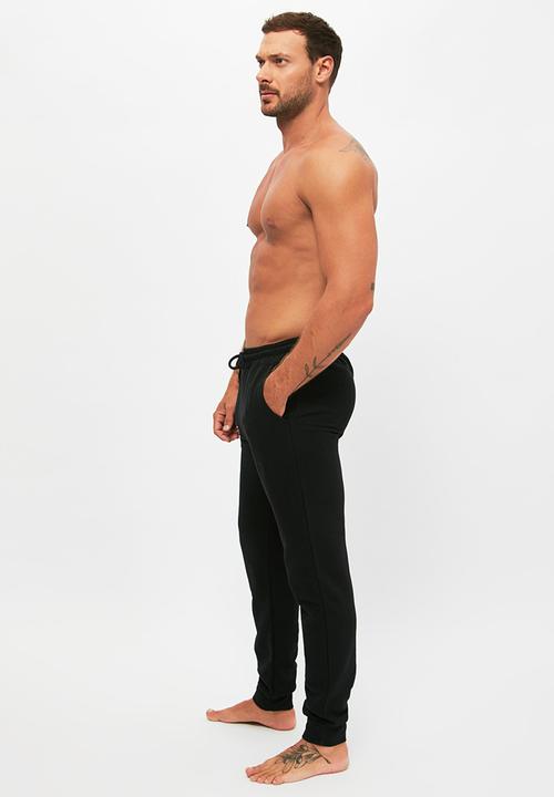 Trendyol - Basic fleece sleep pants - black