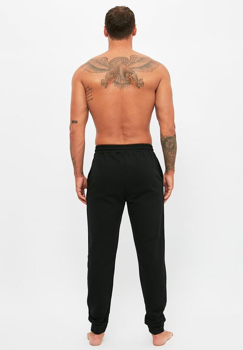 Trendyol - Basic fleece sleep pants - black