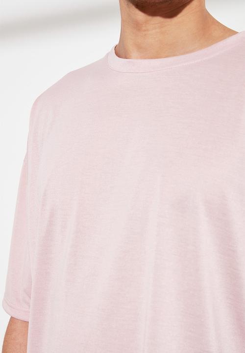 Trendyol - Drop shoulder short sleeve tee - pink