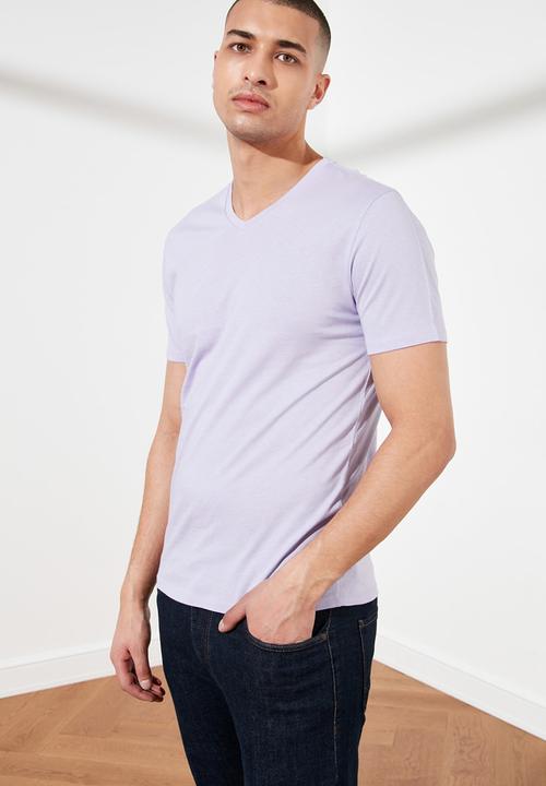 Trendyol - Plain short sleeve tee - lilac