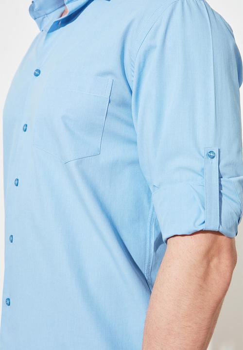 Trendyol - Roll up chest pocket shirt - blue