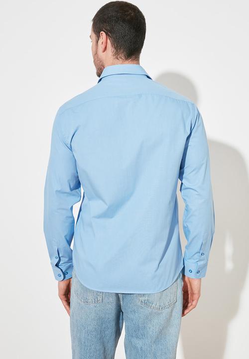 Trendyol - Roll up chest pocket shirt - blue