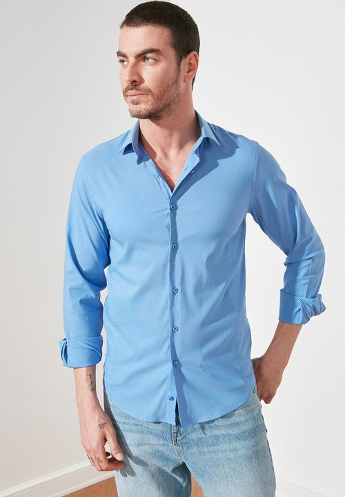 Trendyol - Roll up shirt - blue