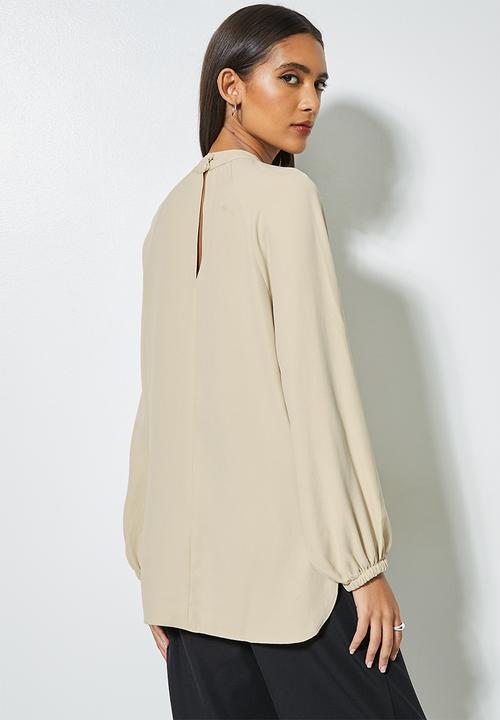 Superbalist - Longline curved hem blouse - neutral
