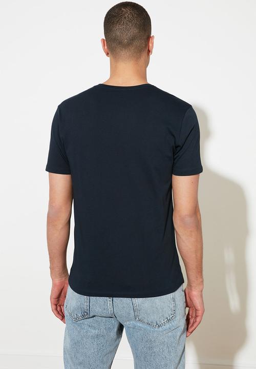Trendyol - Chest print short sleeve tee - navy