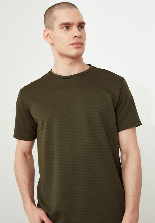 Trendyol - Basic short sleeve tee - khaki