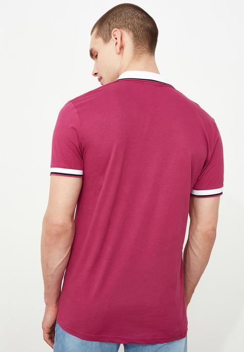 Trendyol - Stripe tip golfer - burgundy