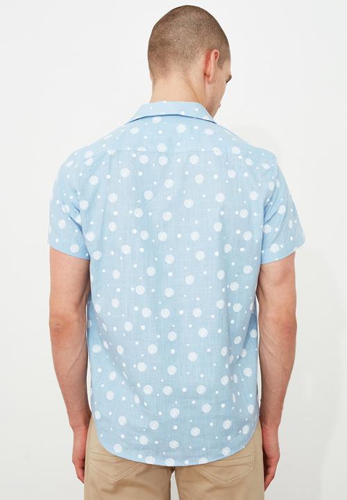 Trendyol - Printed short sleeve shirt - blue