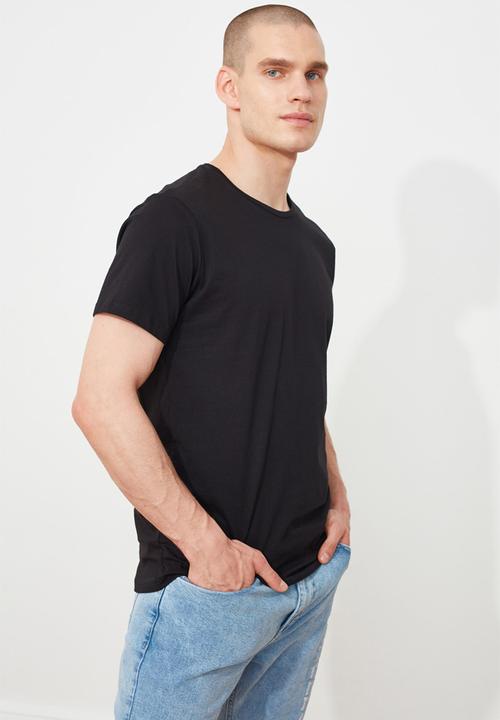 Trendyol - Back print short sleeve tee - black
