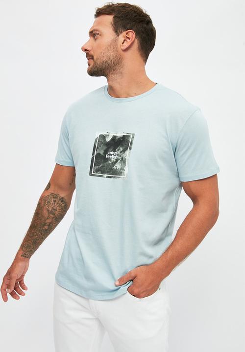 Trendyol - Graphic short sleeve tee - blue