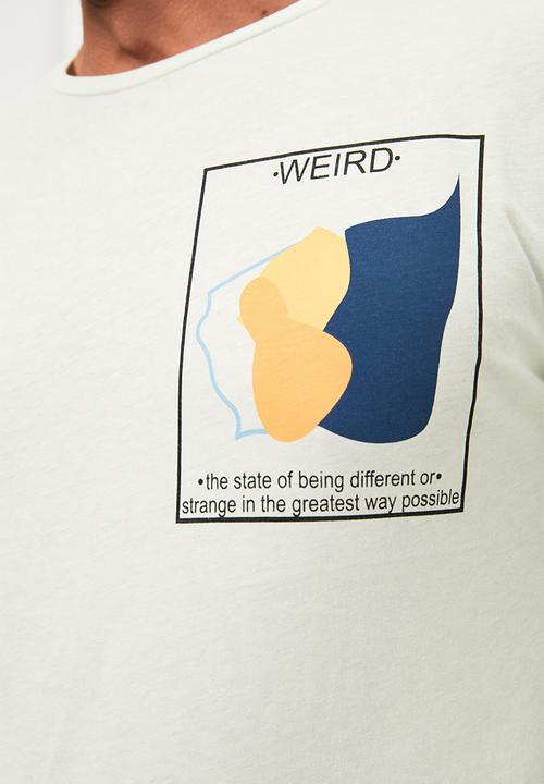Trendyol - Chest print short sleeve tee - mint