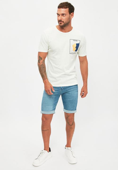 Trendyol - Chest print short sleeve tee - mint