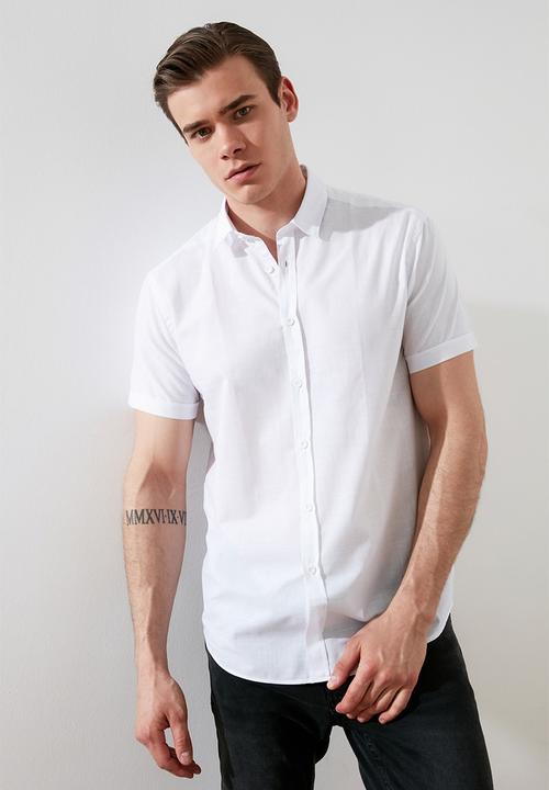 Trendyol - Plain short sleeve shirt - white