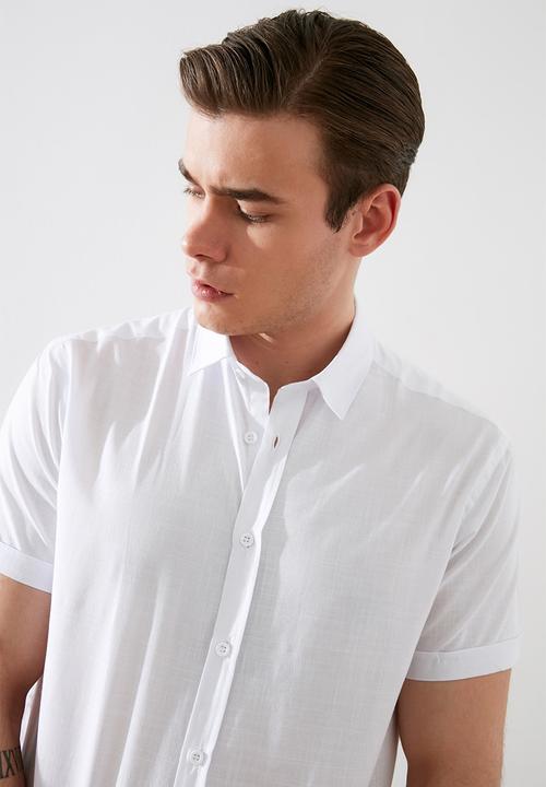 Trendyol - Plain short sleeve shirt - white