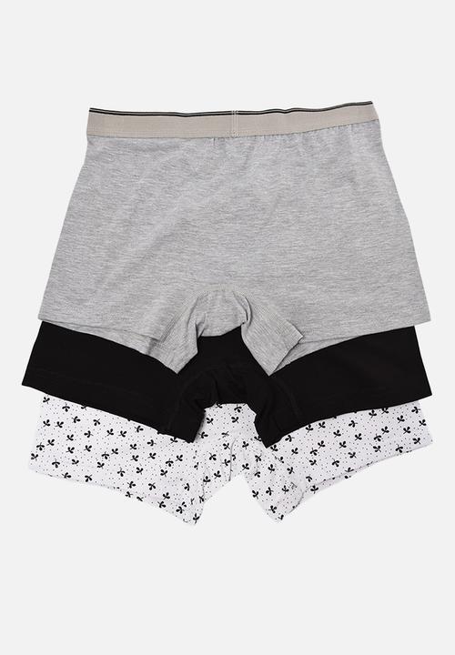 Trendyol - Printed 3 pack boxer shorts - black/grey/white