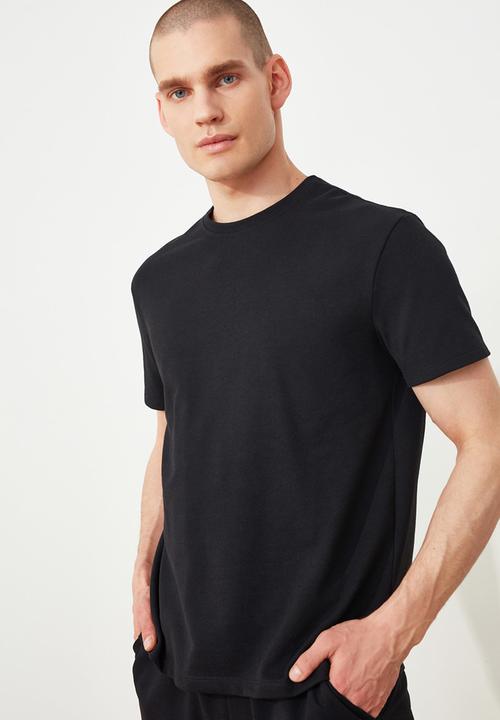 Trendyol - Basic top & shorts pj set - black