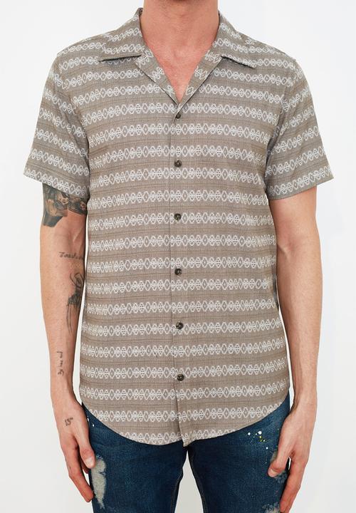 Trendyol - Printed short sleeve shirt - brown