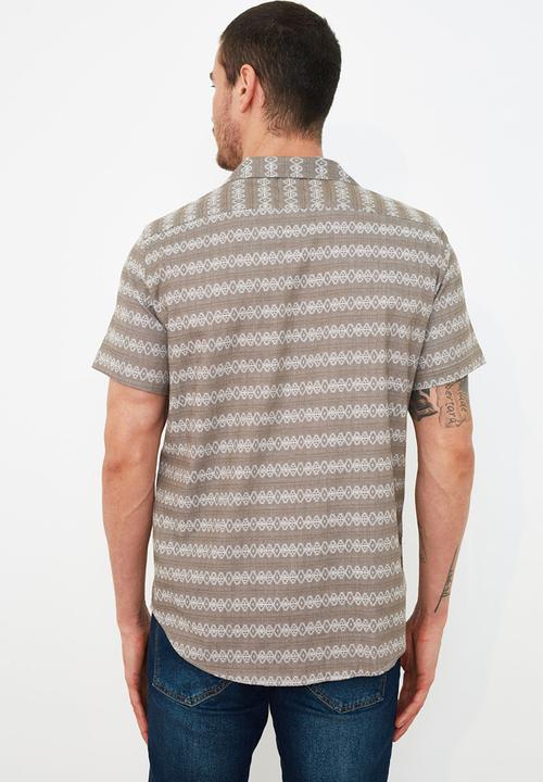Trendyol - Printed short sleeve shirt - brown