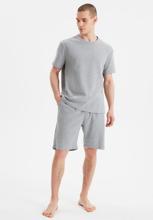 Trendyol - Plain top & shorts pj set - grey