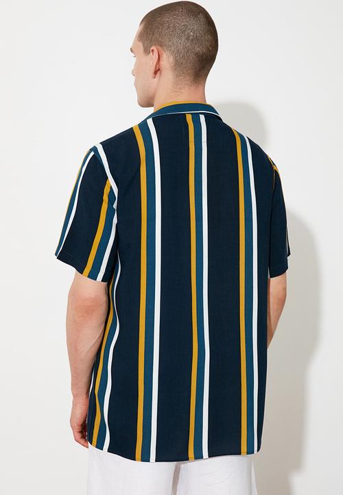 Trendyol - Stripe short sleeve shirt - navy