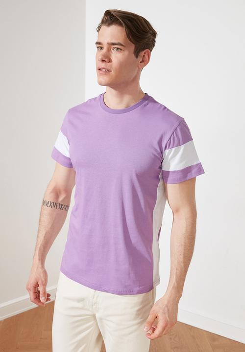 Trendyol - Sleeve stripe tee - lilac