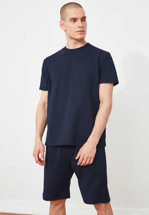 Trendyol - Basic top & shorts pj set - navy