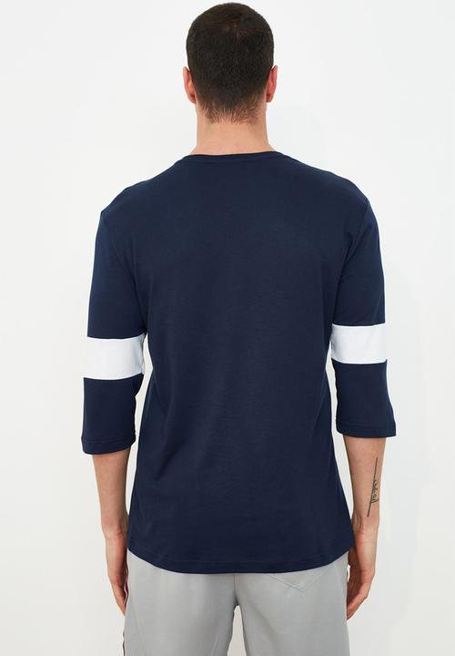 Trendyol - Half sleeve stripe tee - navy