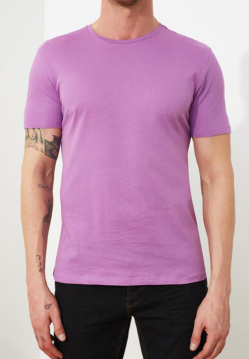 Trendyol - Plain short sleeve tee - purple