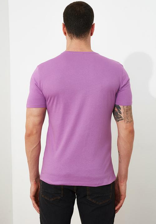 Trendyol - Plain short sleeve tee - purple