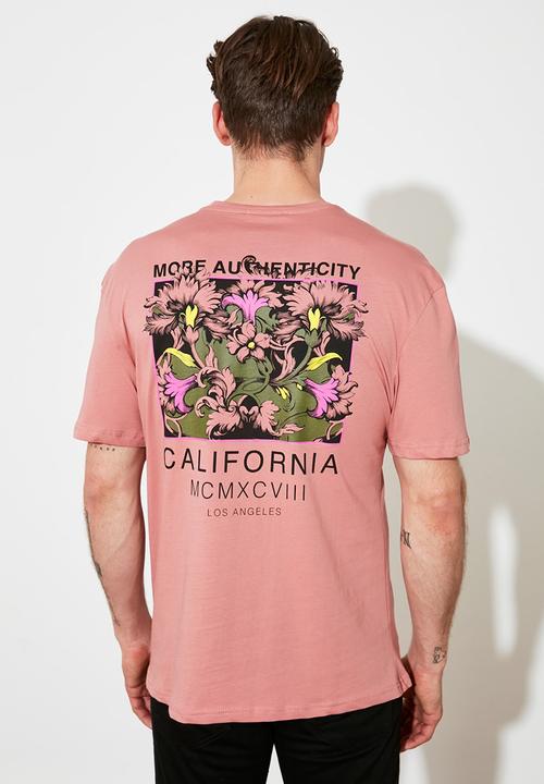 Trendyol - Back print short sleeve tee - rose